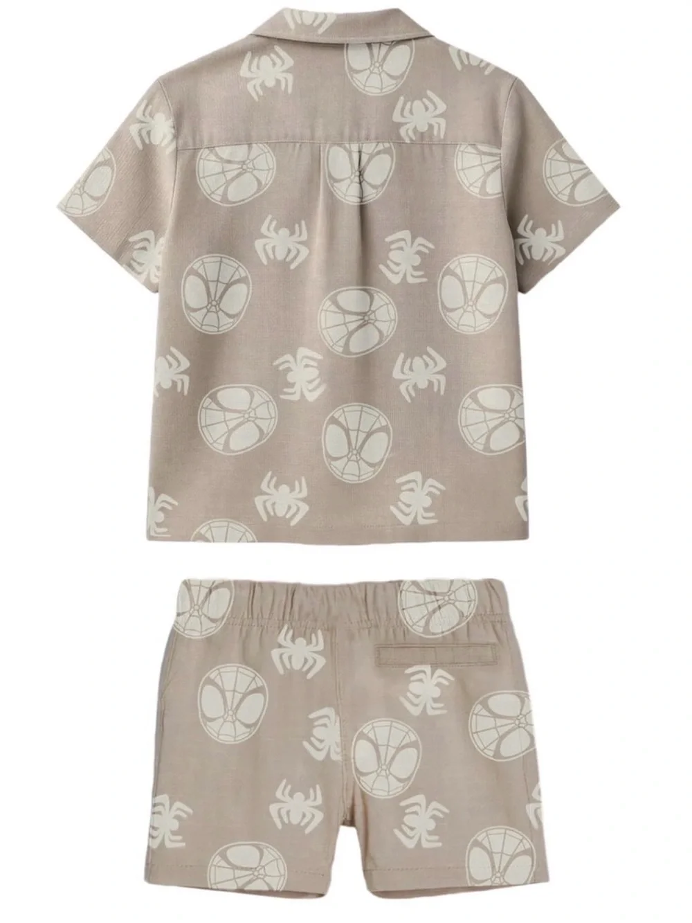 Kids Short Sleeve in Light Taupe with Spider Print